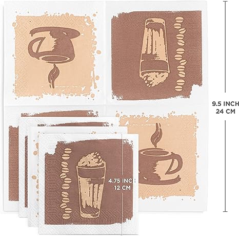 Cafeteria Style Beverage Napkins, 3-Ply Disposable Paper Napkins