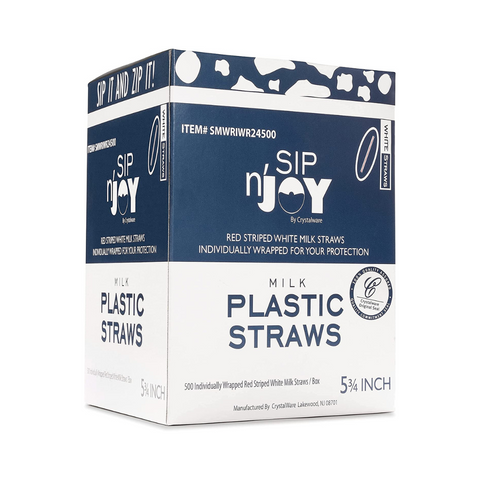 5.75" Cocktail Plastic Straws, Individually Wrapped