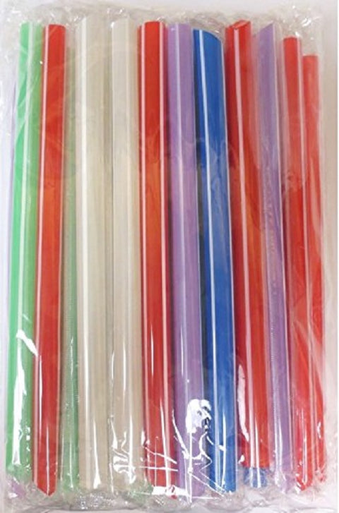 8" Bubble Tea Plastic Straws, Individually Wrapped