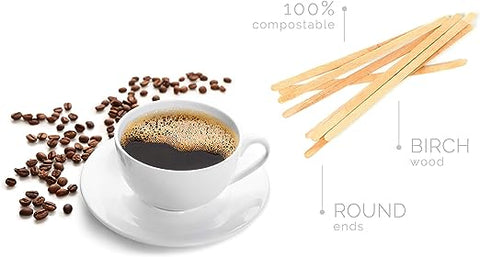 Wood Coffee Stirrers, 5.5"