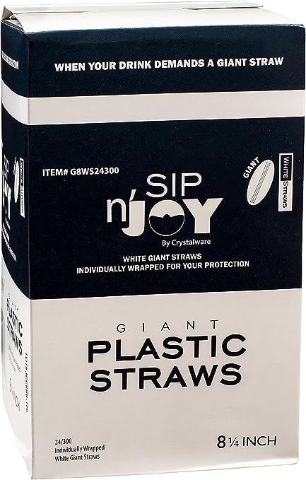 8.25" Giant Plastic Straw, Individually Wrapped