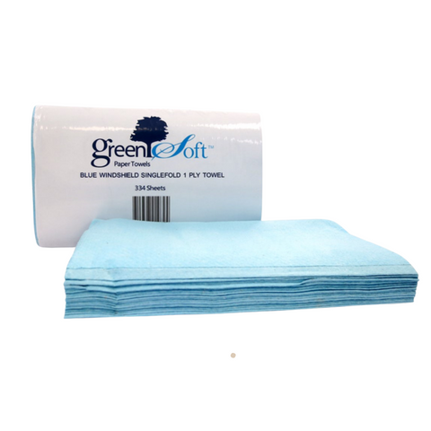 GreenSoft Blue Windshield Single Fold 1-Ply Paper Towel