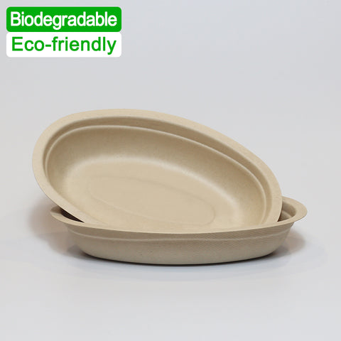 Compostable Bagasse Plates, Bowls & Lids