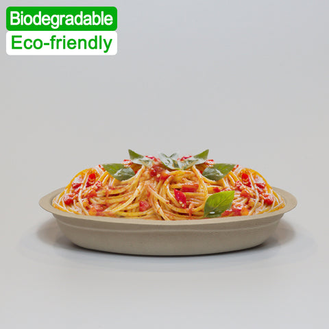 Compostable Bagasse Plates, Bowls & Lids