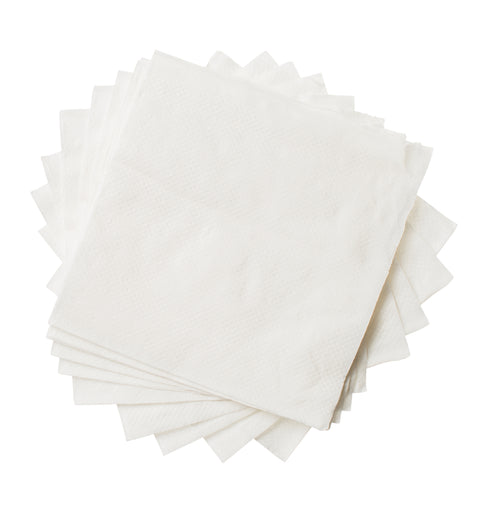 Beverage Napkins, 1-Ply Disposable Paper Napkins, White