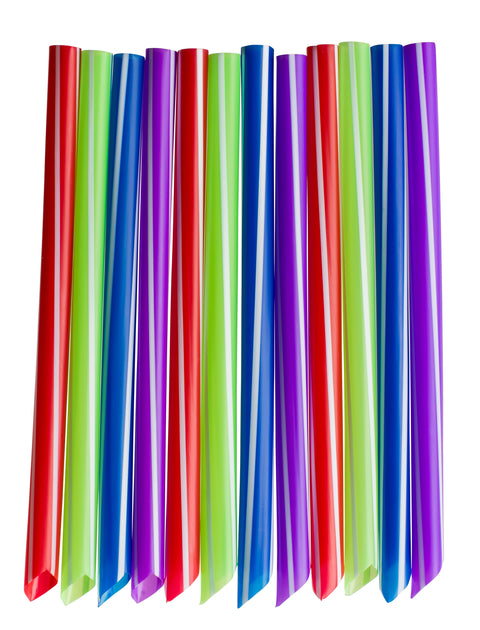 8" Bubble Tea Plastic Straws, Individually Wrapped