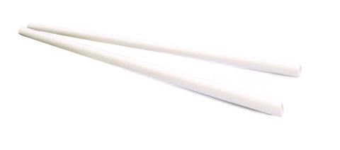 7.75" White Jumbo Paper Straws, Unwrapped