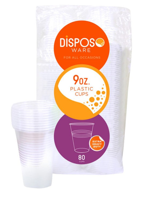 Disposoware 9 oz. Clear Disposable Plastic Cup
