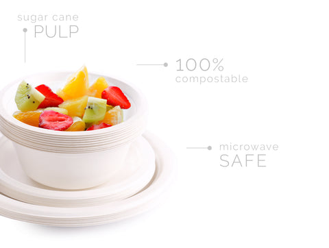 12 oz. Compostable Bagasse Bowls